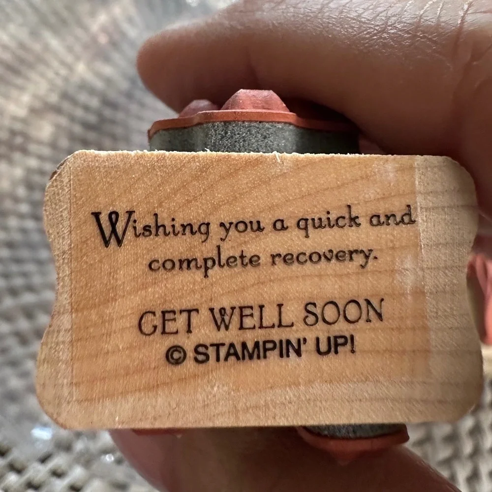 Stampin Up Thoughts & Prayers Wood Mount Rubber Stamp Set Sympathy Floral 8pcEUC